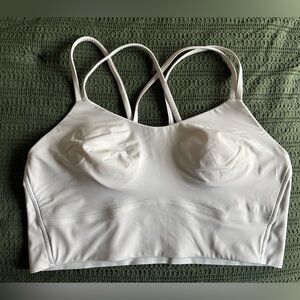 White Lululemon Like a Cloud Longline Bra
